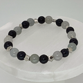 Milky Quartz Sodalite Bracelet with Silver Star Spacers