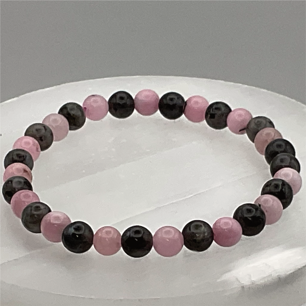 Rose Quartz Black Agate Bracelet