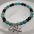Turquoise Onyx "Under the Sea" Bracelet with Silver Spacers