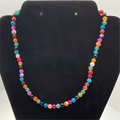 16" Dragon Vein Multicolored Agate Necklace