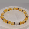 Oriental Agate Crackle Agate Bracelet with Silver Tone Crystal Spacers