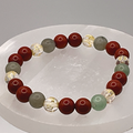 Carnelian Agate Green Chalcedony Pixiu Bracelet