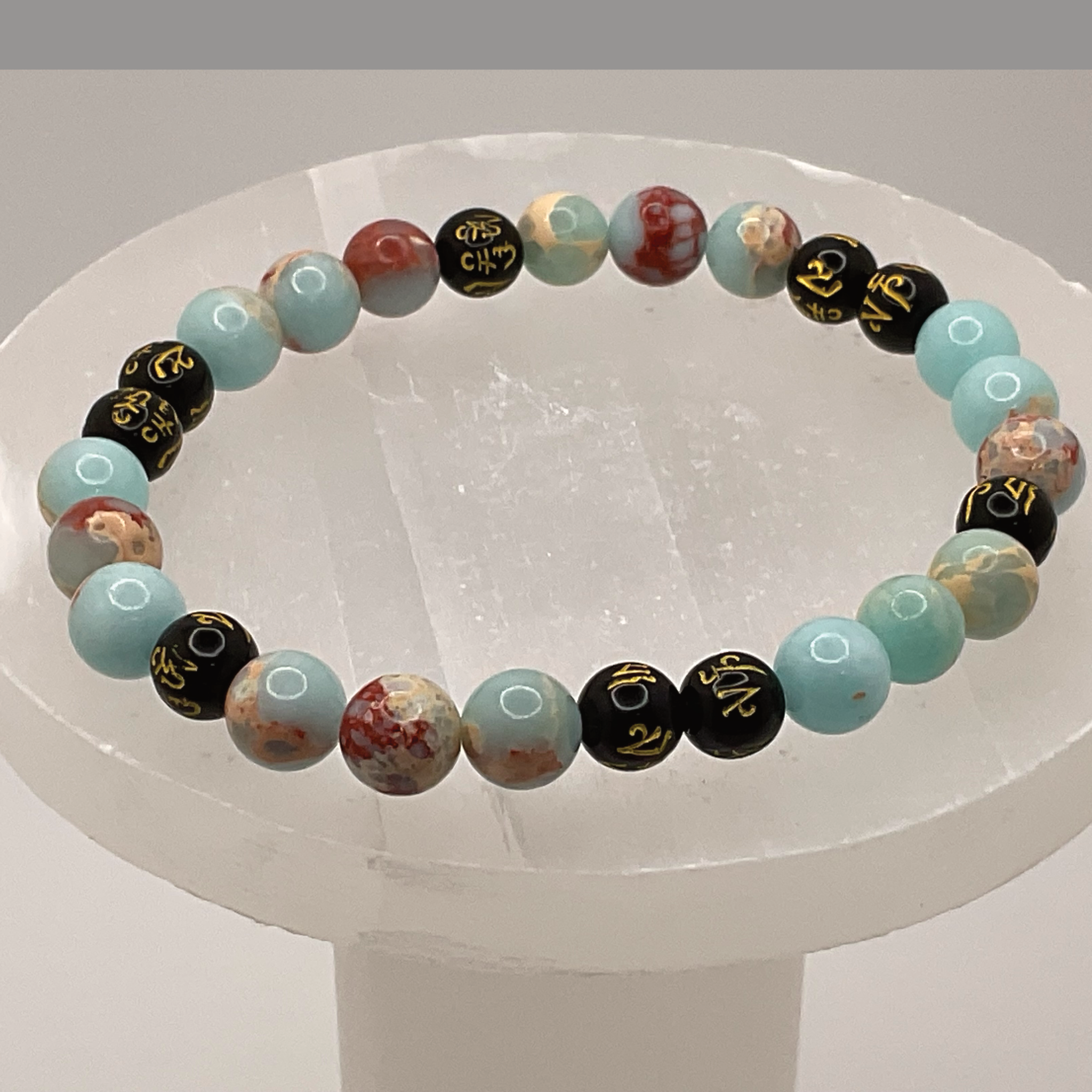 Blue Calcite Black Pixiu Bracelet
