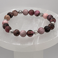Rhodonite Bracelet with Silver Spacers