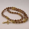 Brown Gold Small Full 5 Decade Gold Rosary