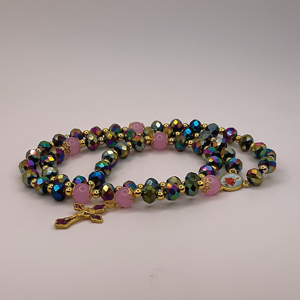 Chromatic Faceted Full 5 Decade Gold Rosary