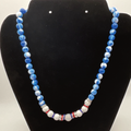 18" Blue Dragon Vein Magnesite Necklace with Silver Colored Spacers