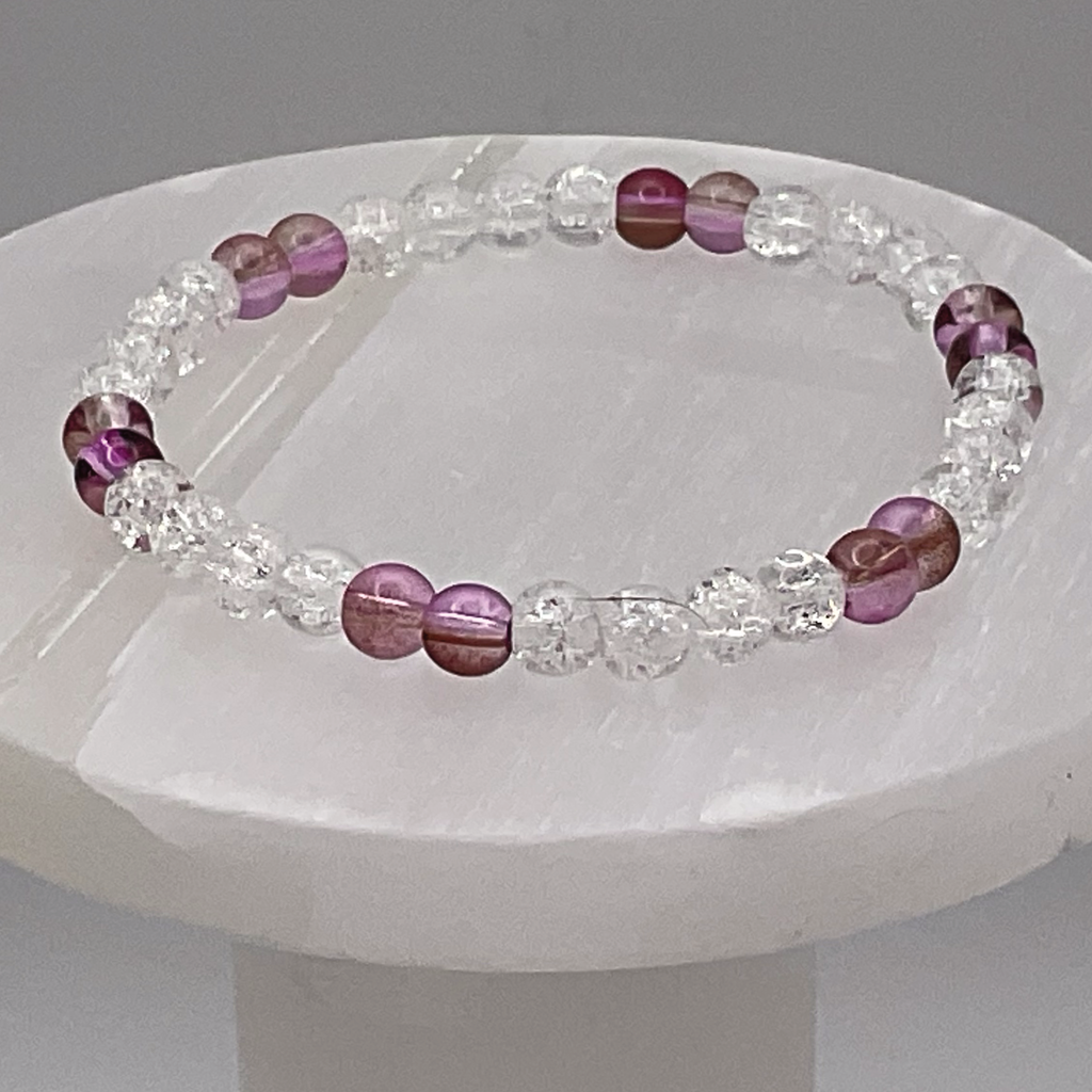 Cranberry Crystal Glass Bracelet