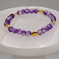 15.5 cm (6.1") Purple Bracelet with Gold Oval Spacers