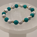 Magnesite Blue Howlite Bracelet with Gold Tone Spacers