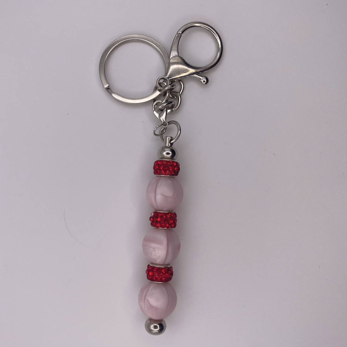 Pink Red Crystal Keychain