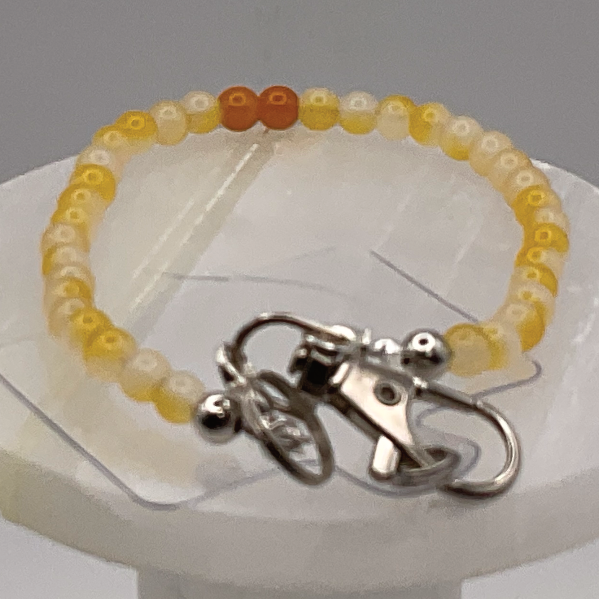 Blended Yellow Orange Glass Phone Strap