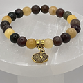 Brecciated Jasper Aventurine Quartz Ying Yang Charm Bracelet