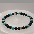 Tektite Blue Howlite Bracelet with Silver Spacers