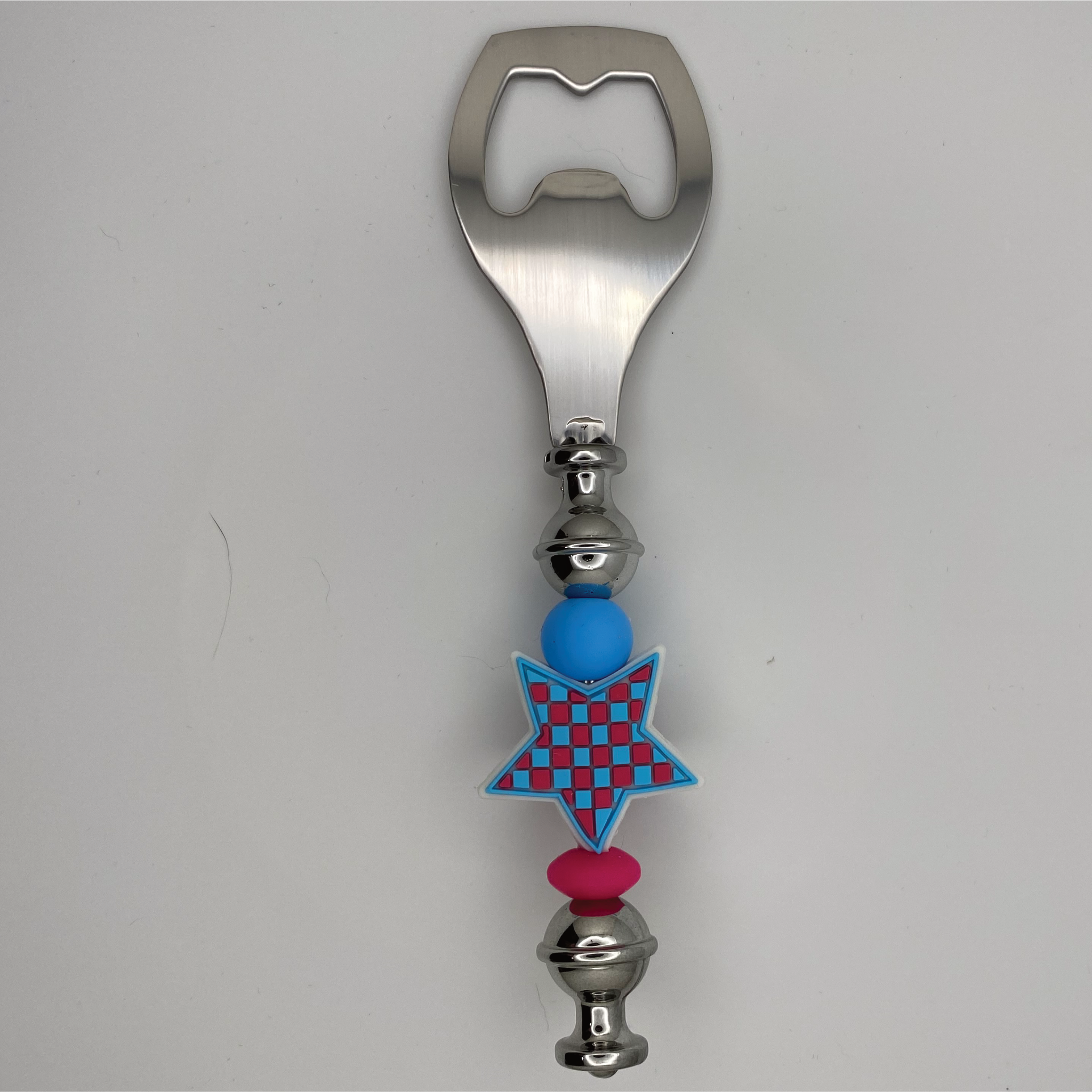 Blue Red Star Bottle Opener