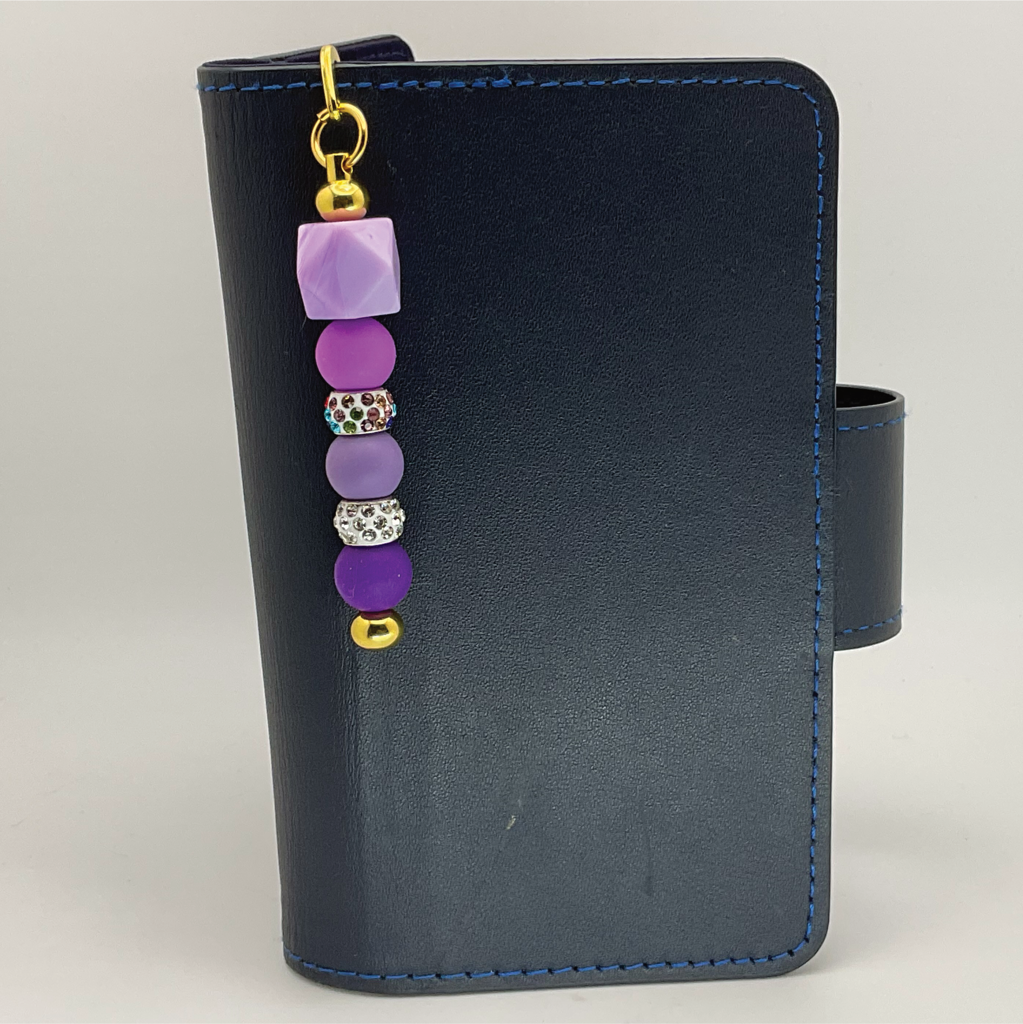 Purple Multicolored Crystal Bookmark