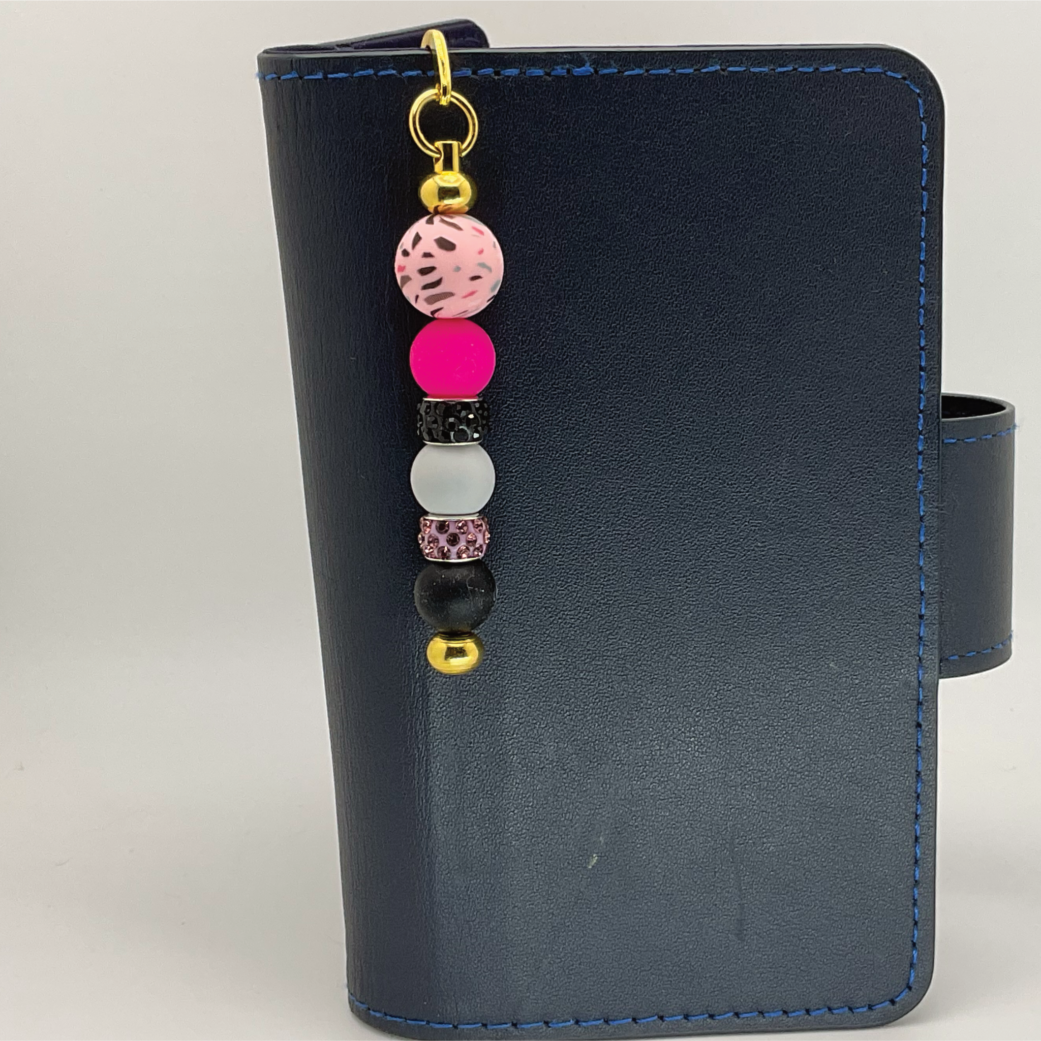 Pink Black Confetti Bookmark