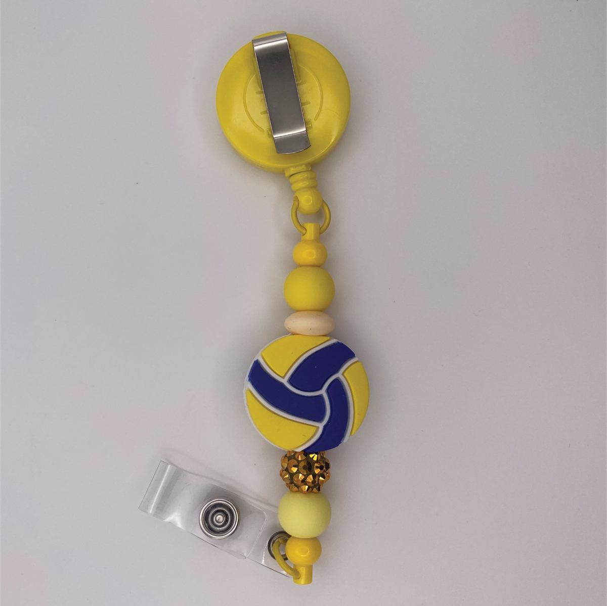 Yellow Volleyball Badge holder