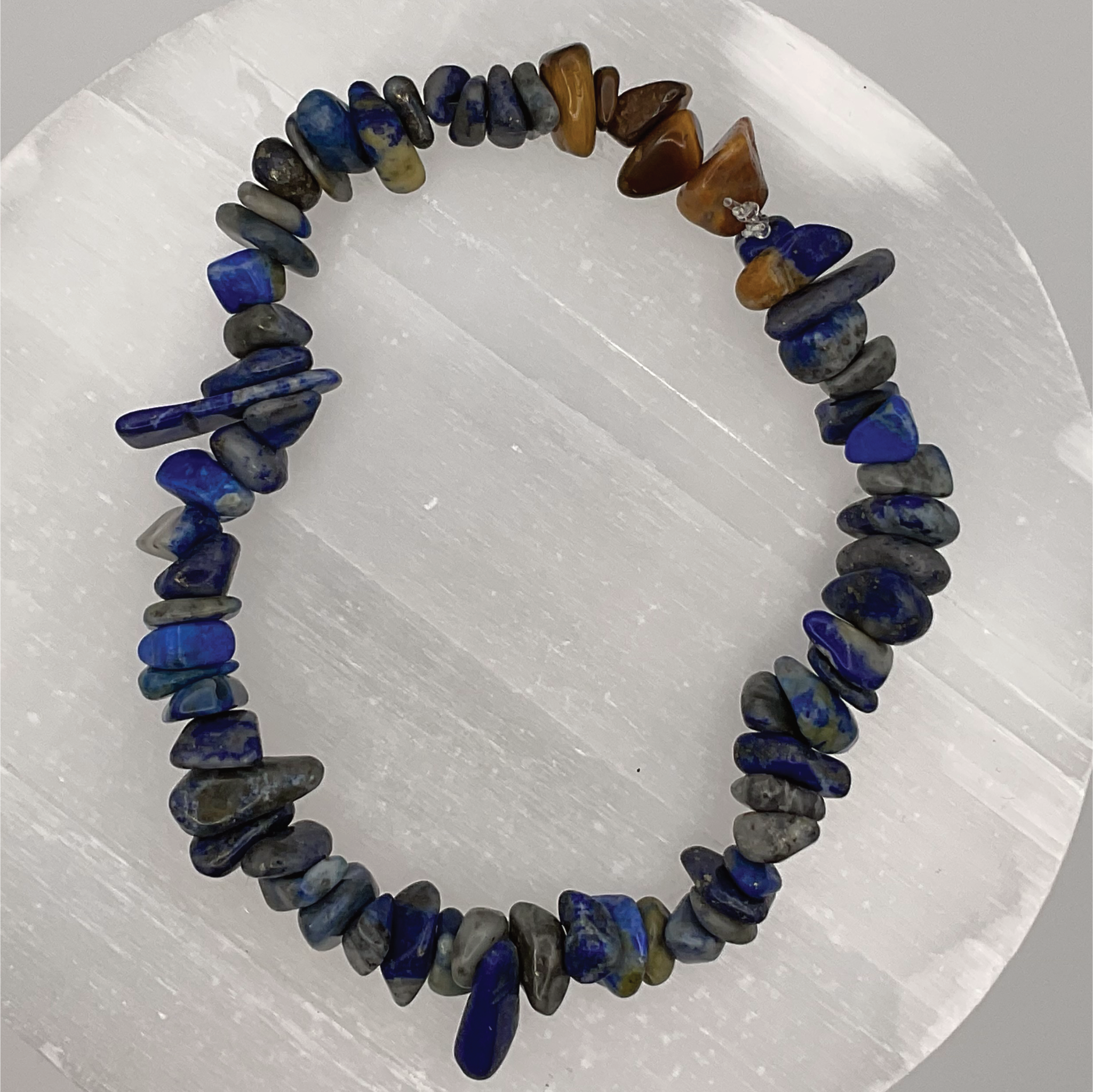 Chipped Lapis Lazuli Tiger's Eye Bracelet