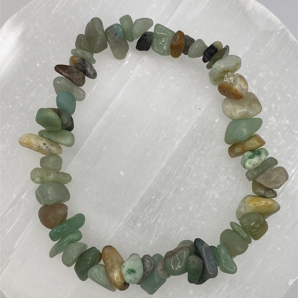Chipped Citrine Green Chalcedony Bracelet