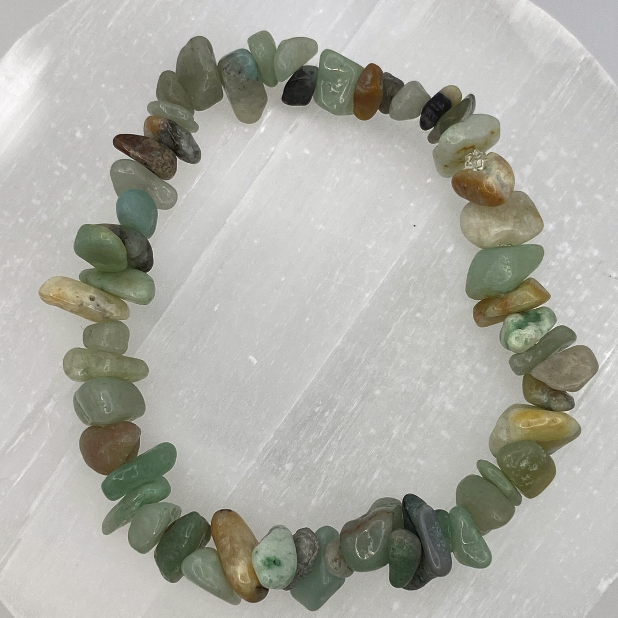 Chipped Citrine Green Chalcedony Bracelet
