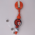 Orange White Basketball Badge Holder