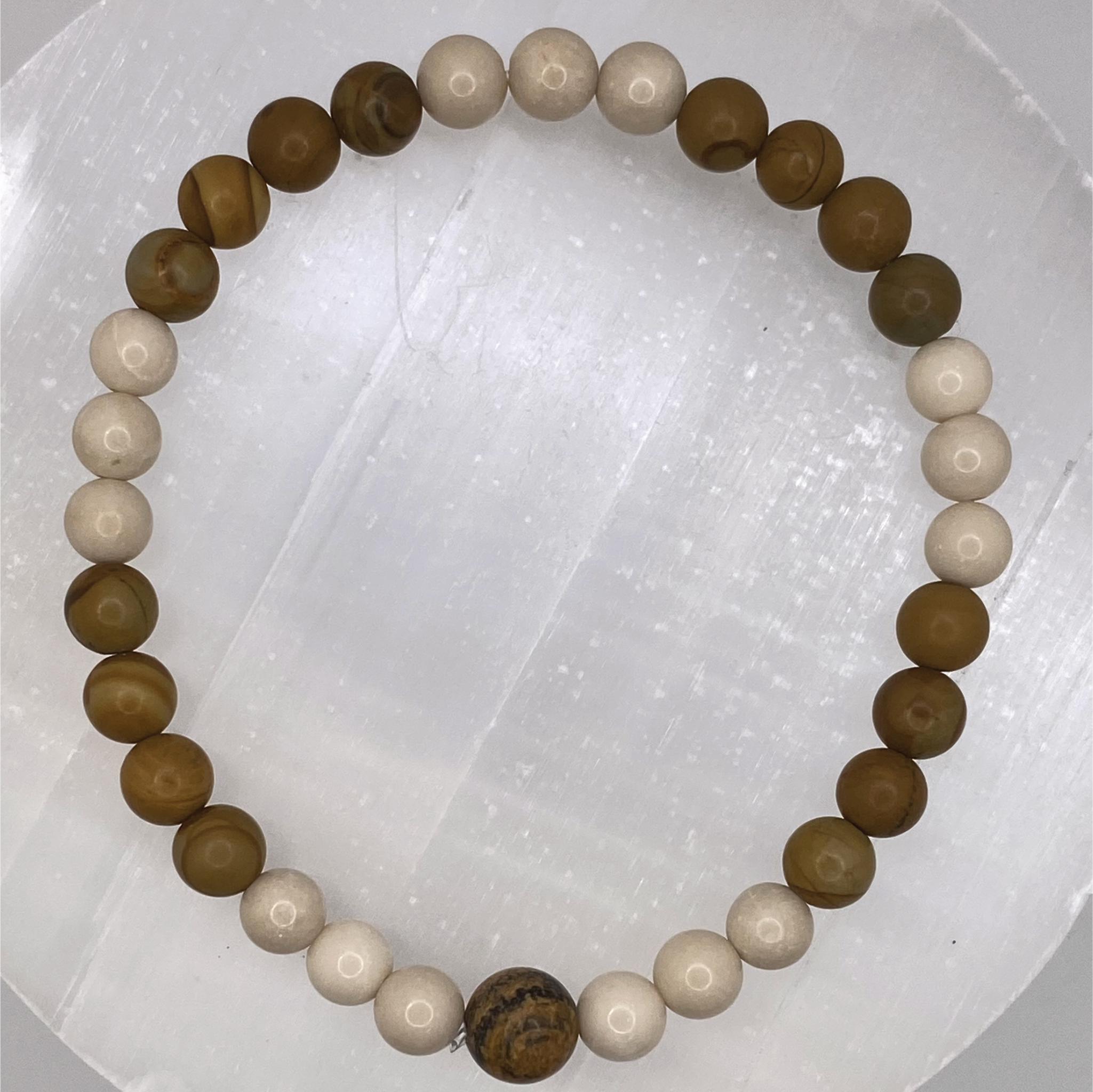 Pulsera de jaspe amarillo mokaíta
