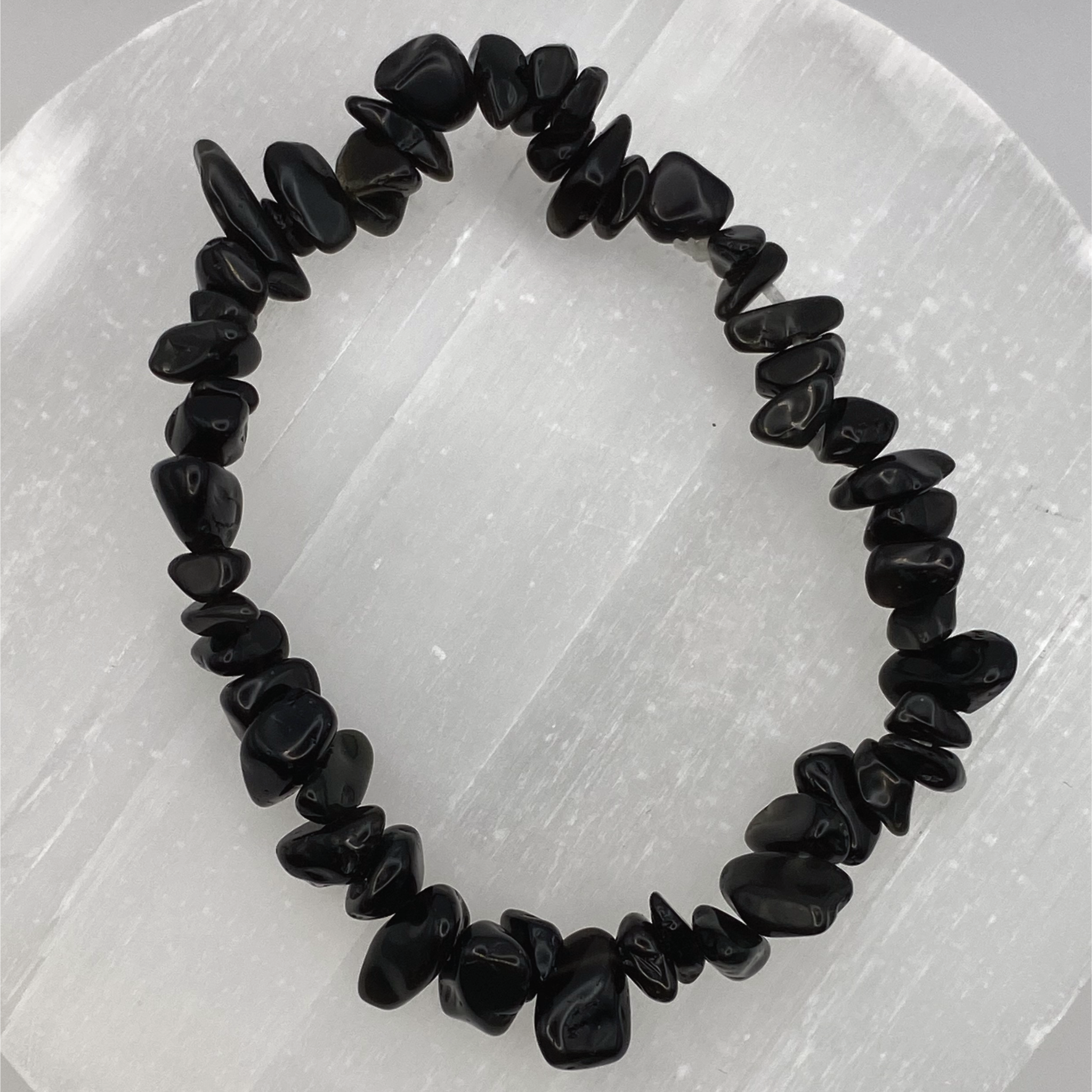 Chipped Black Agate Bracelet