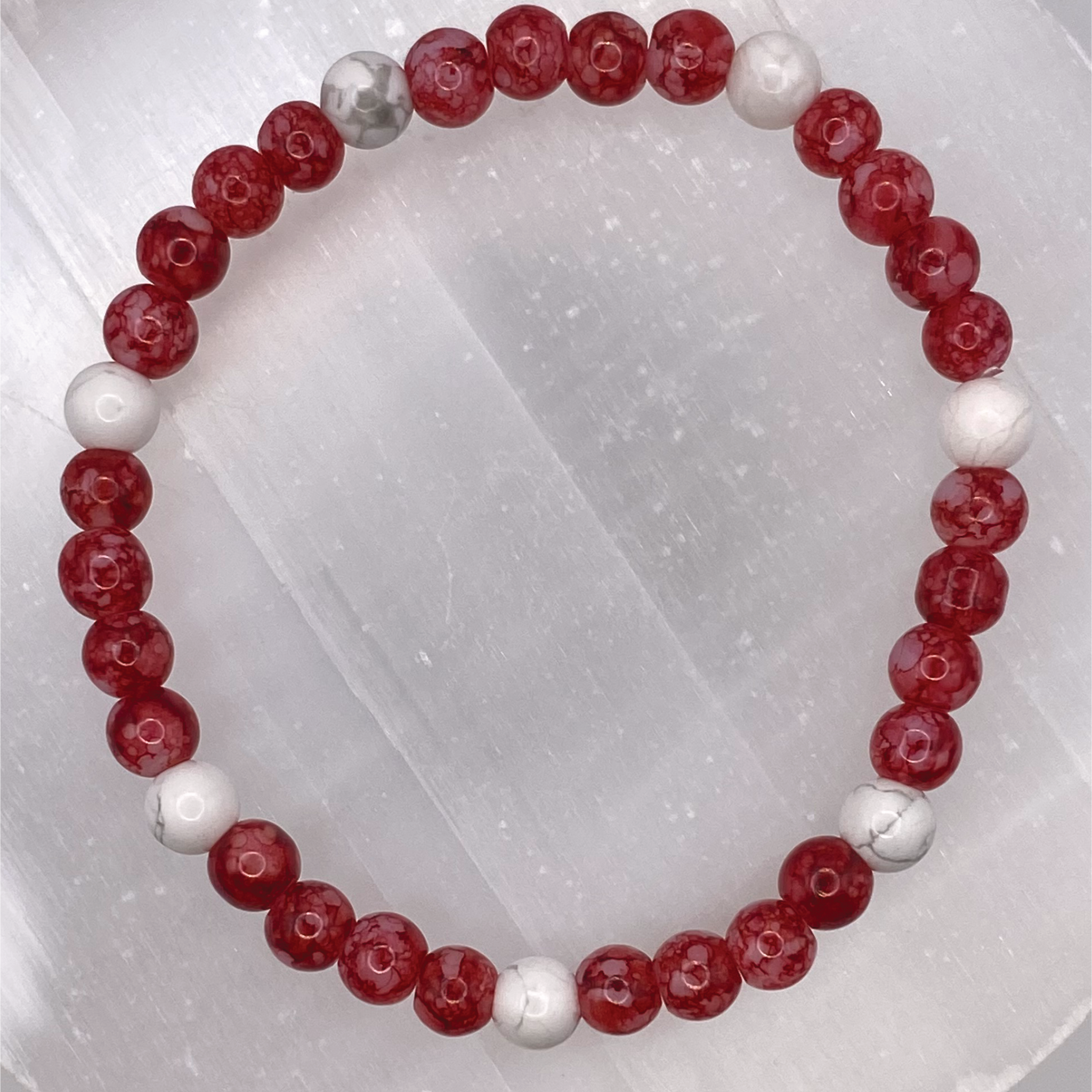 Red Dragon Vein Agate Magnesite Bracelet
