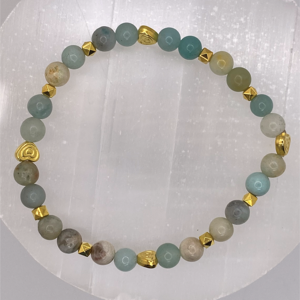 Prehnite Bracelet with Gold Spacers