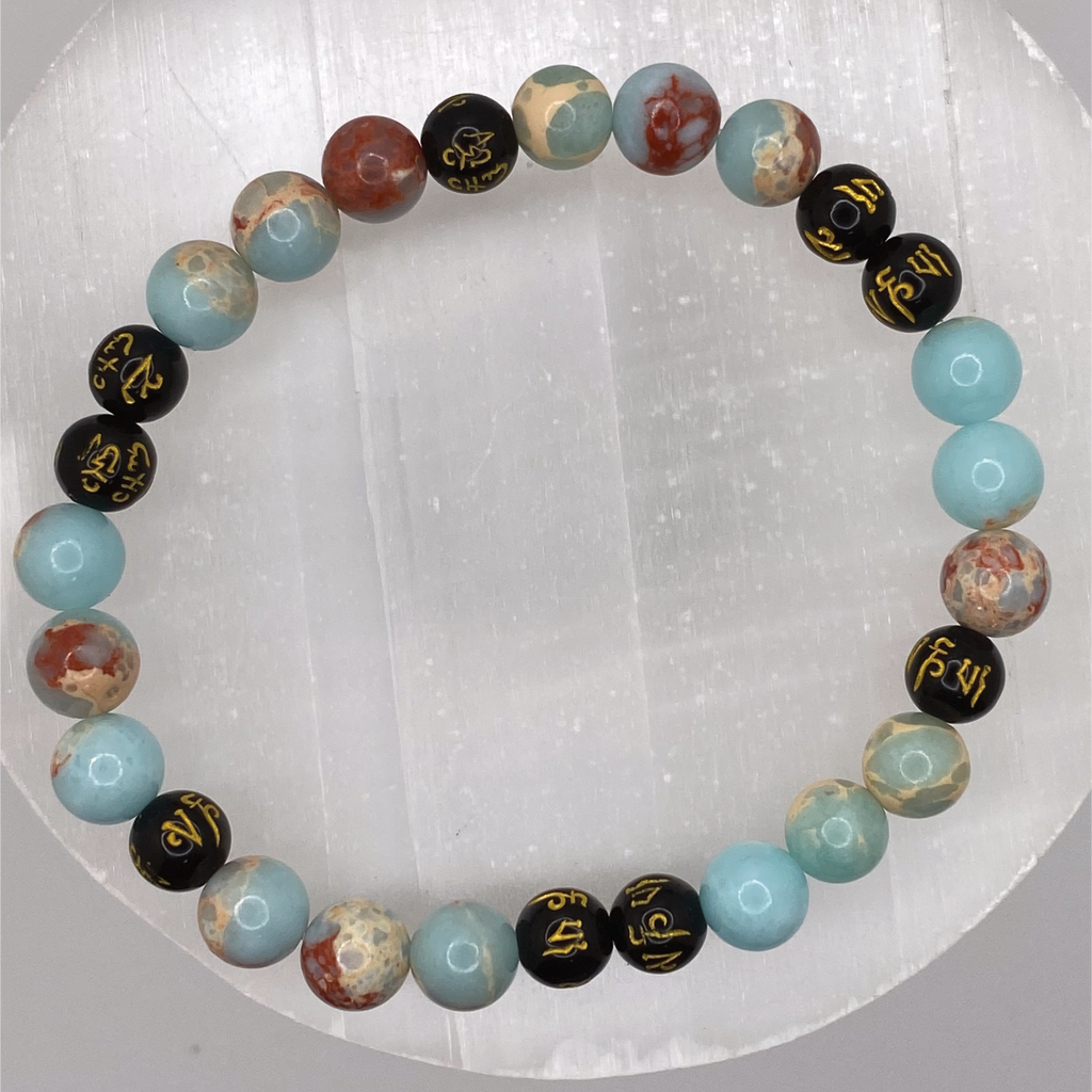Blue Calcite Black Pixiu Bracelet