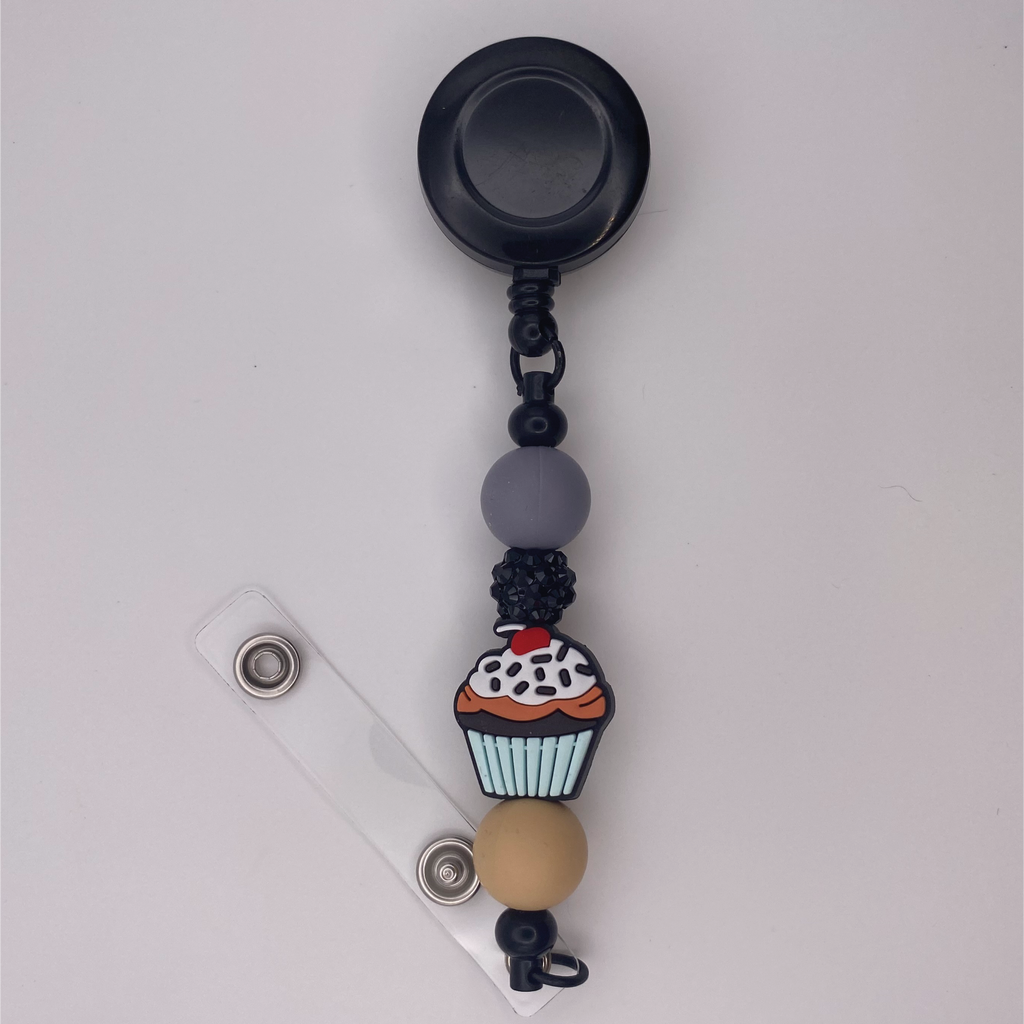 Black Beige Muffin Badge Holder
