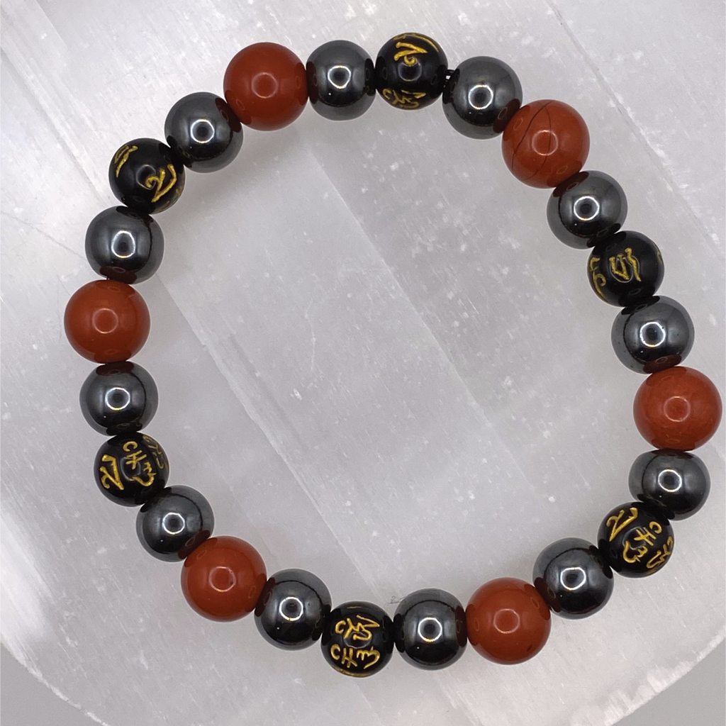 Carnelian Agate Hematite Black Pixiu Bracelet