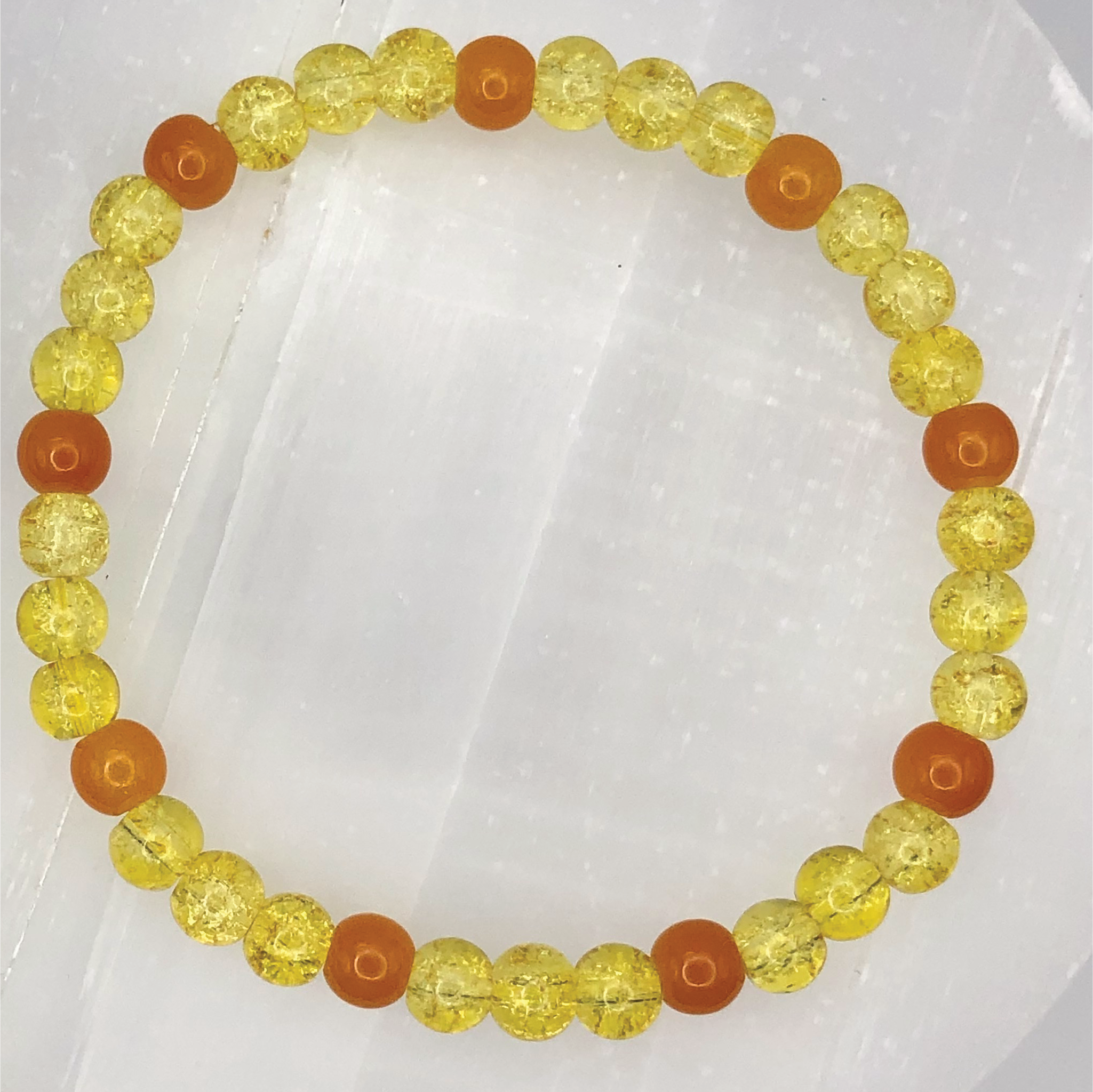 Yellow Orange Glass Bracelet