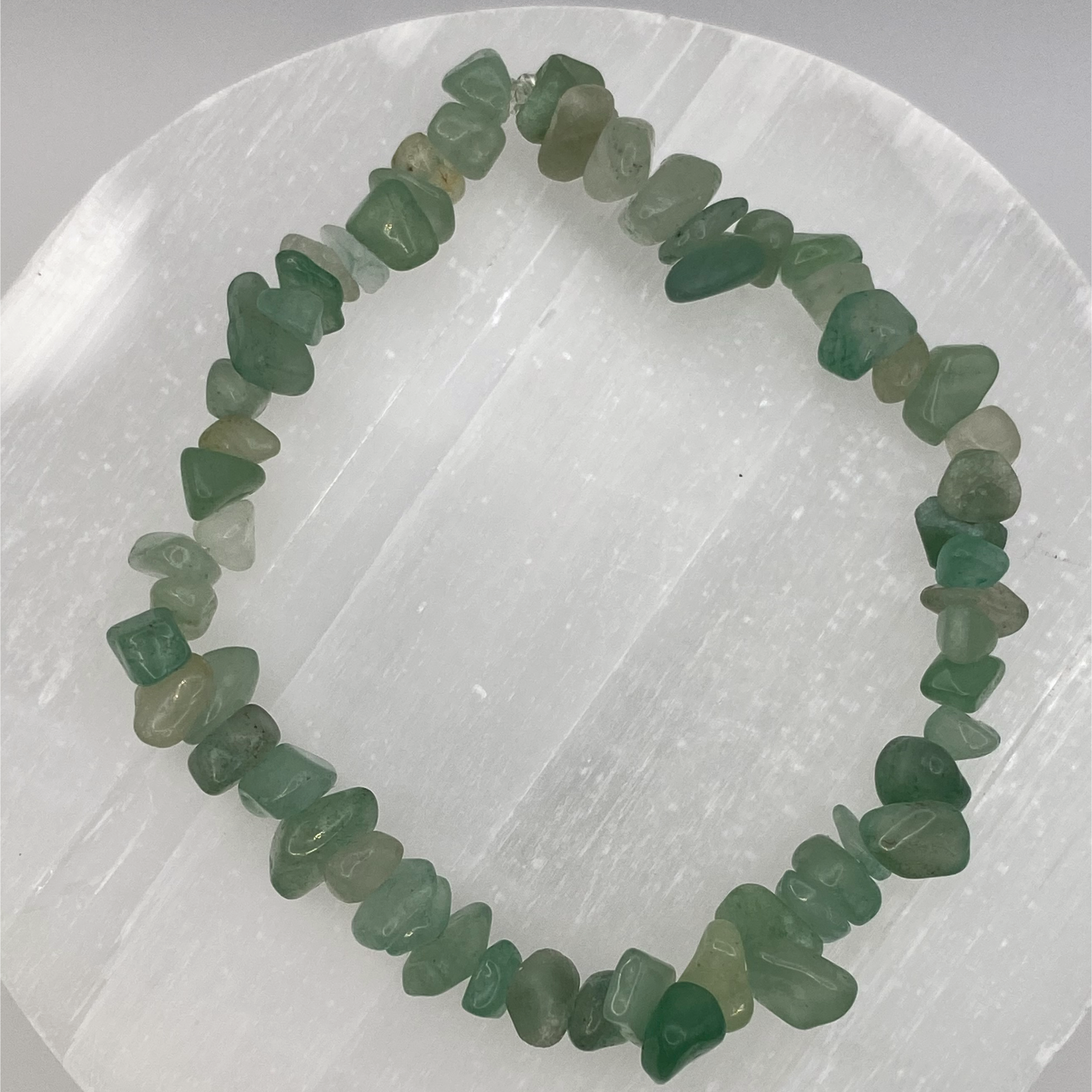 Chipped Green Chalcedony Bracelet