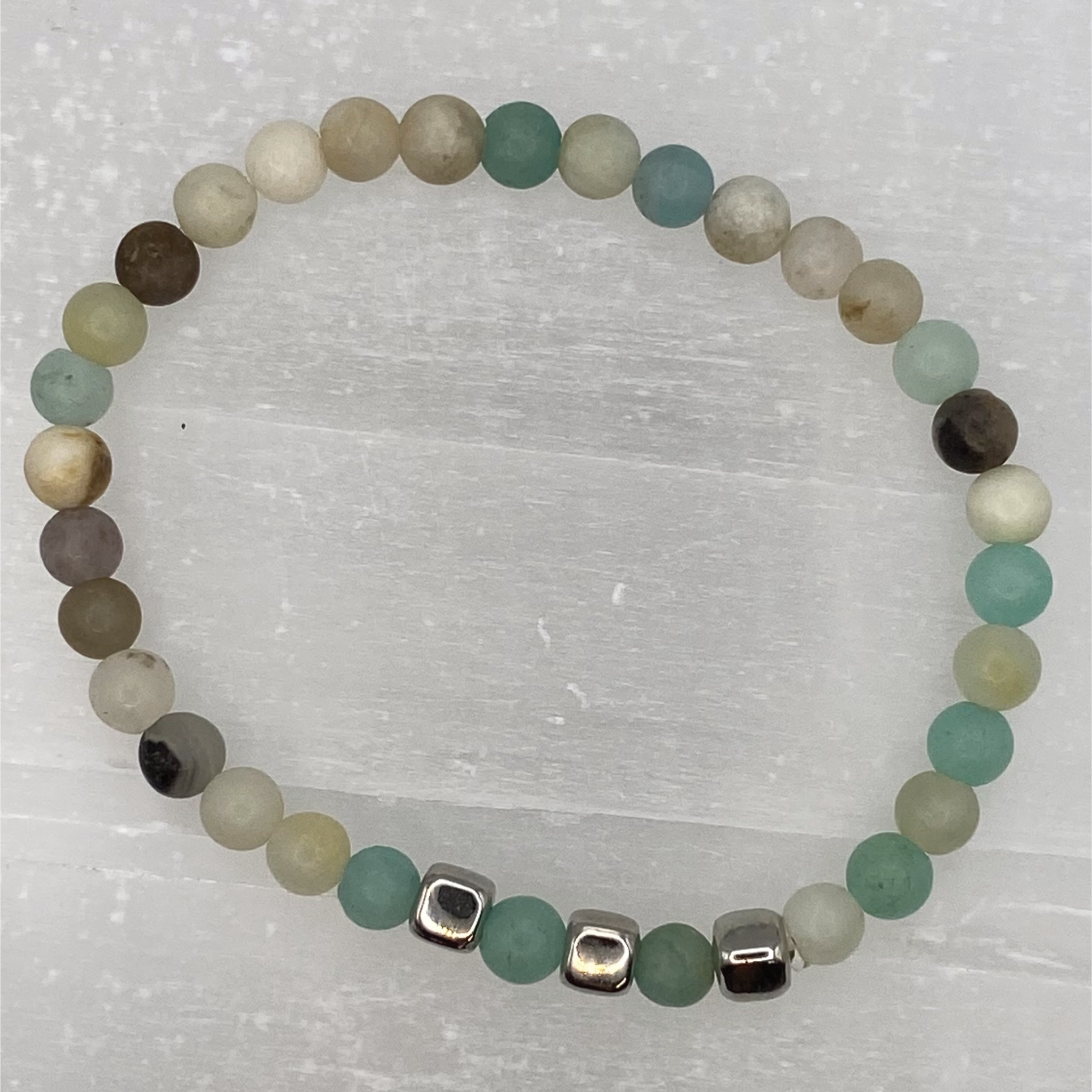 14 cm (5.5") Serpentine Bracelet with Silver Square Spacers