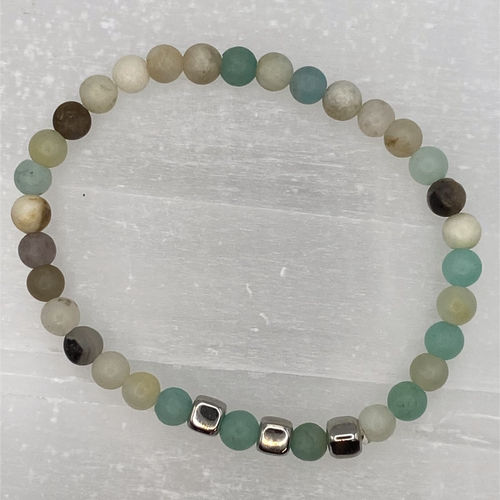 14 cm (5.5") Serpentine Bracelet with Silver Square Spacers