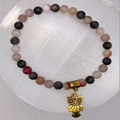 Opal Amethyst Milky Quartz Owl Charm Bracelet