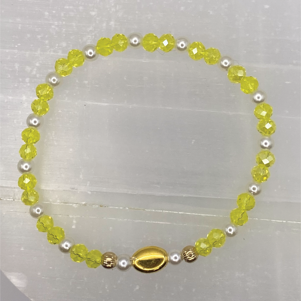 15.5 cm (6.1") Yellow Pearl Bracelet with Gold Spacers