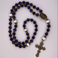 Purple Faceted White Magnesium Full 5 Decade Bronze Rosary