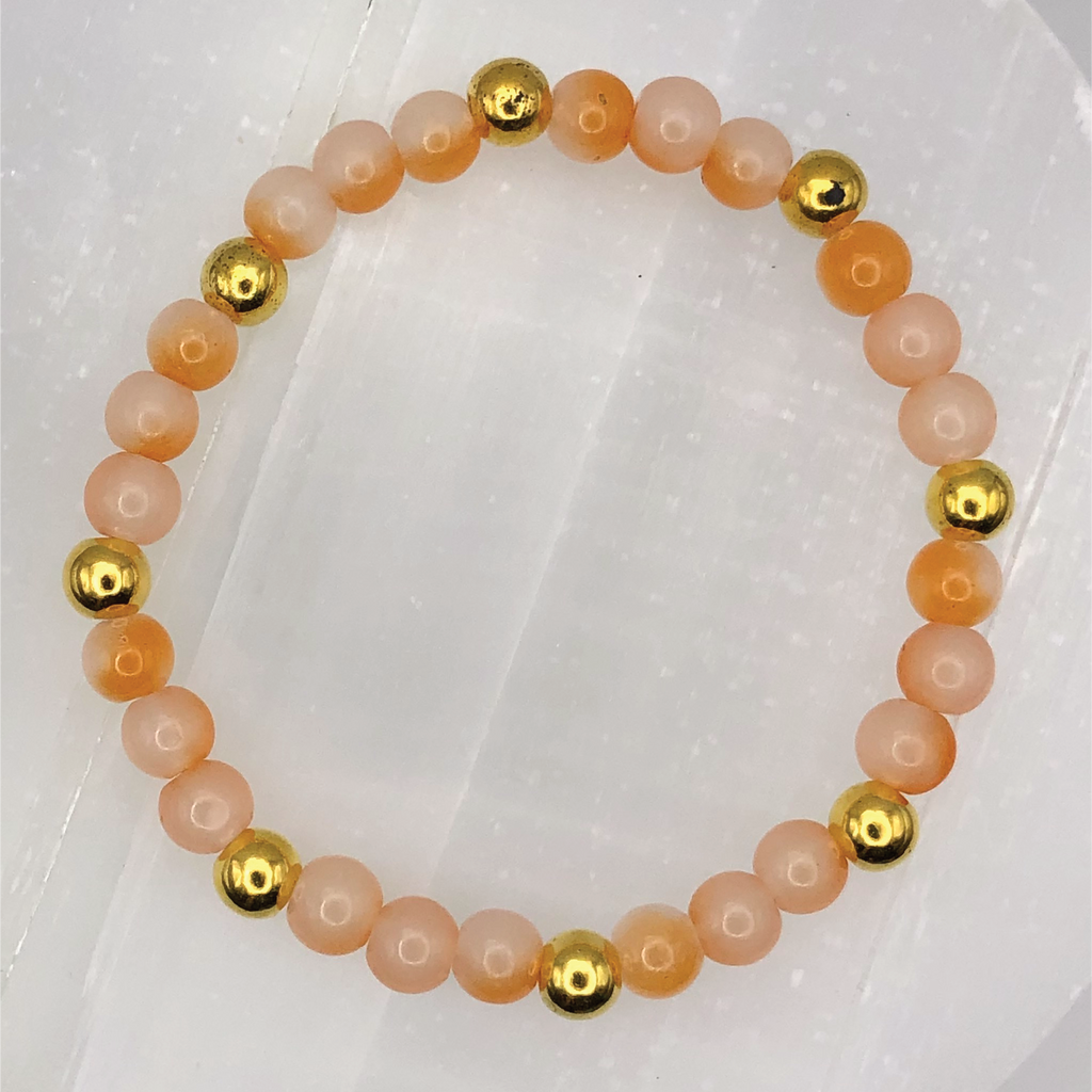15.5 cm (6.1") Melon Bracelet with Gold Spacers