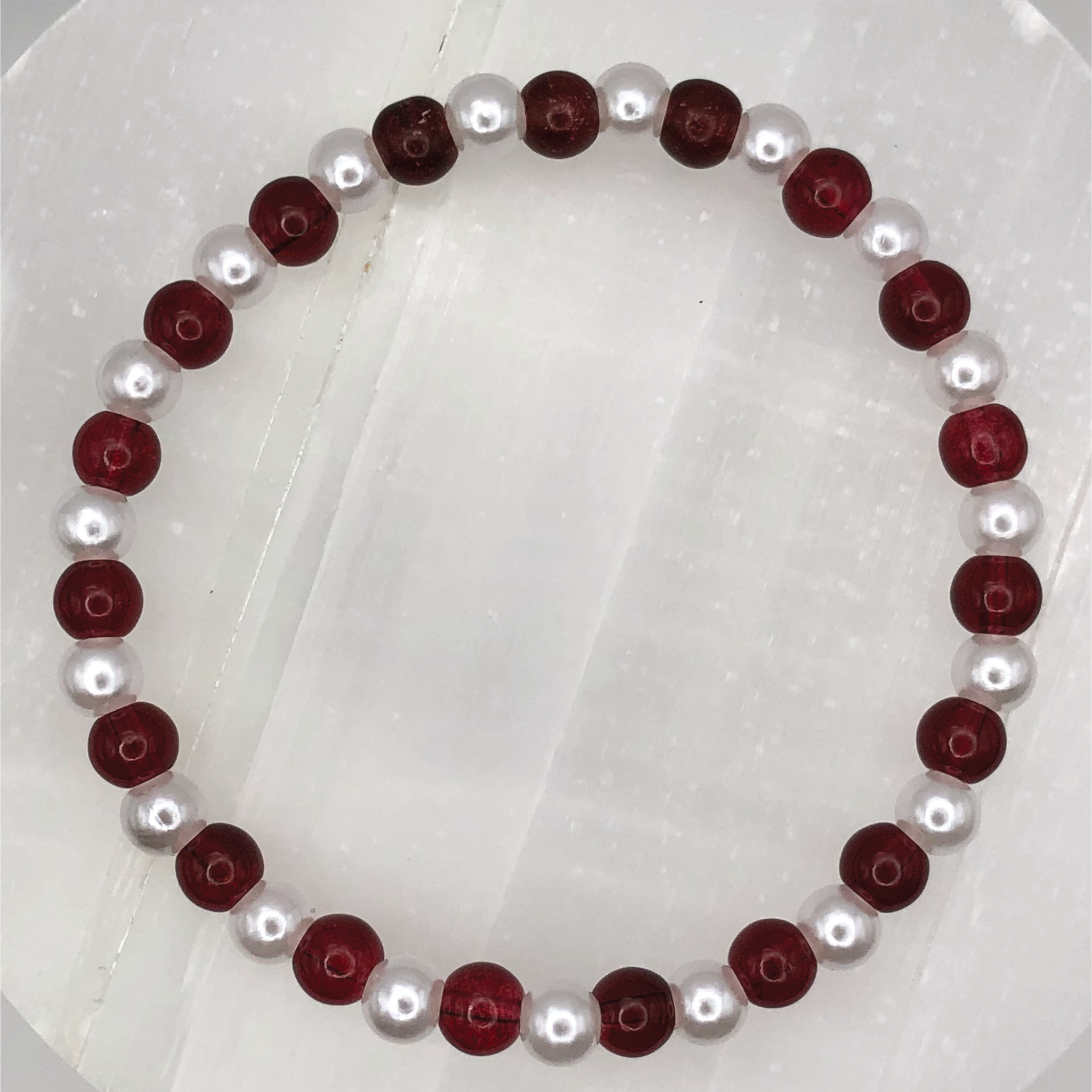 Pearl Red Glass Bracelet