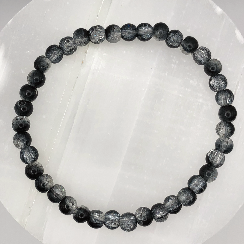 Black Grey Glass Bracelet