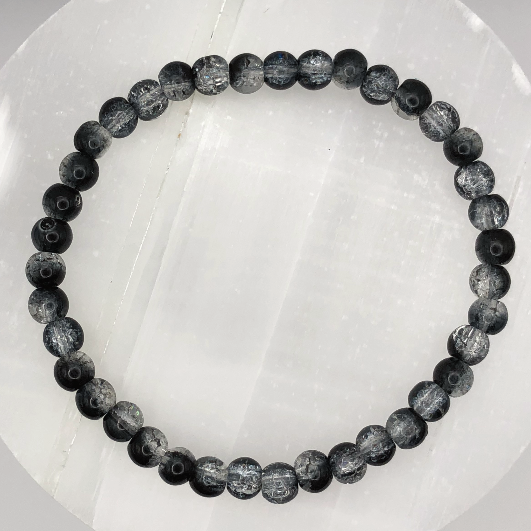Black Grey Glass Bracelet