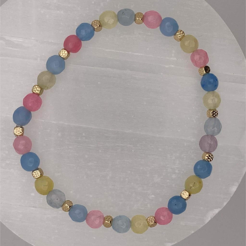 Pulsera de Opalita con Espaciadores Dorados