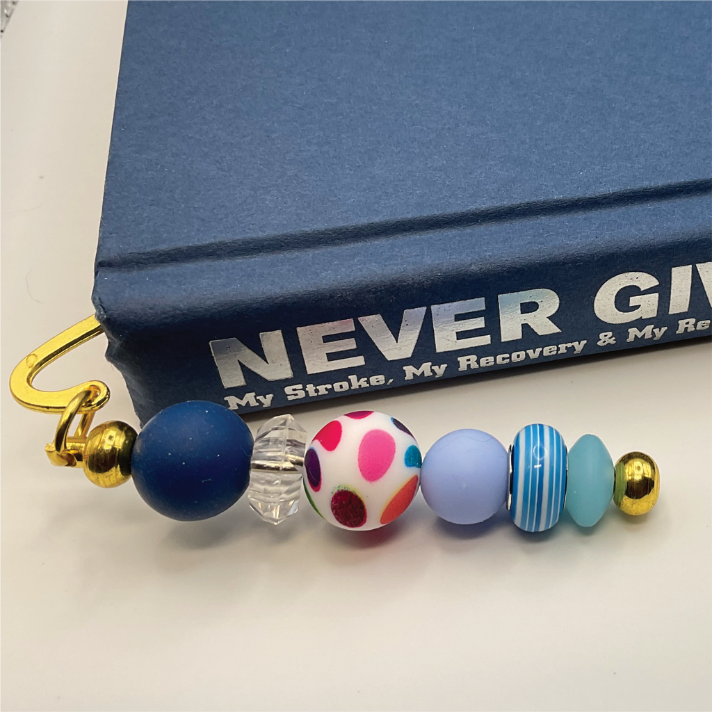 Blue Rainbow Spot Gold Bookmark