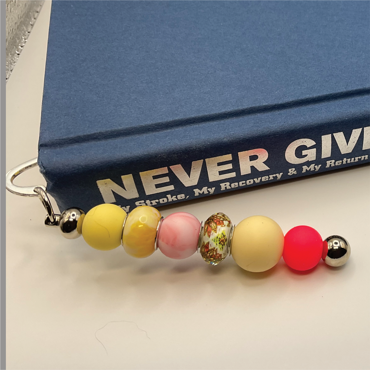 Yellow Pink Silver Bookmark