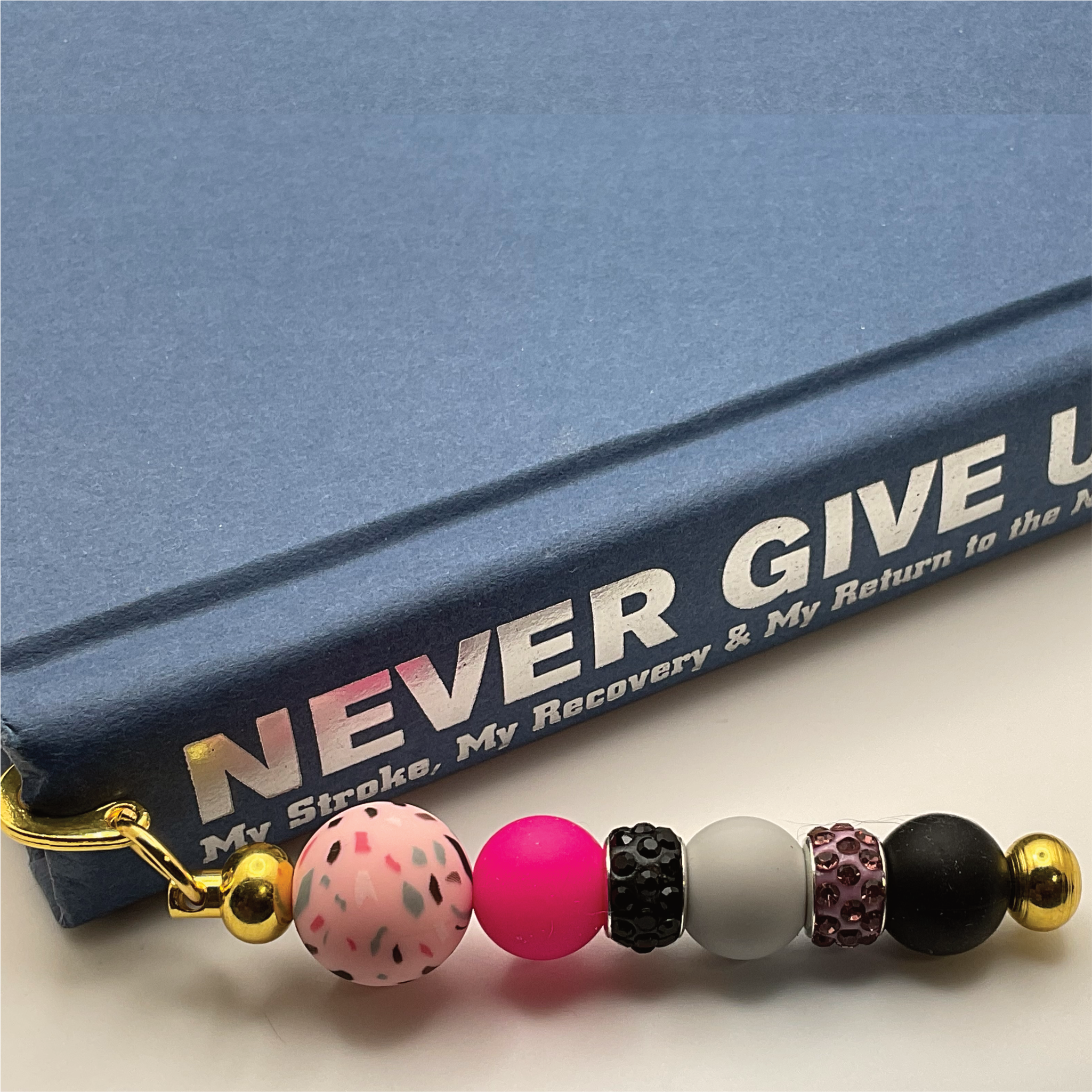 Pink Black Confetti Bookmark