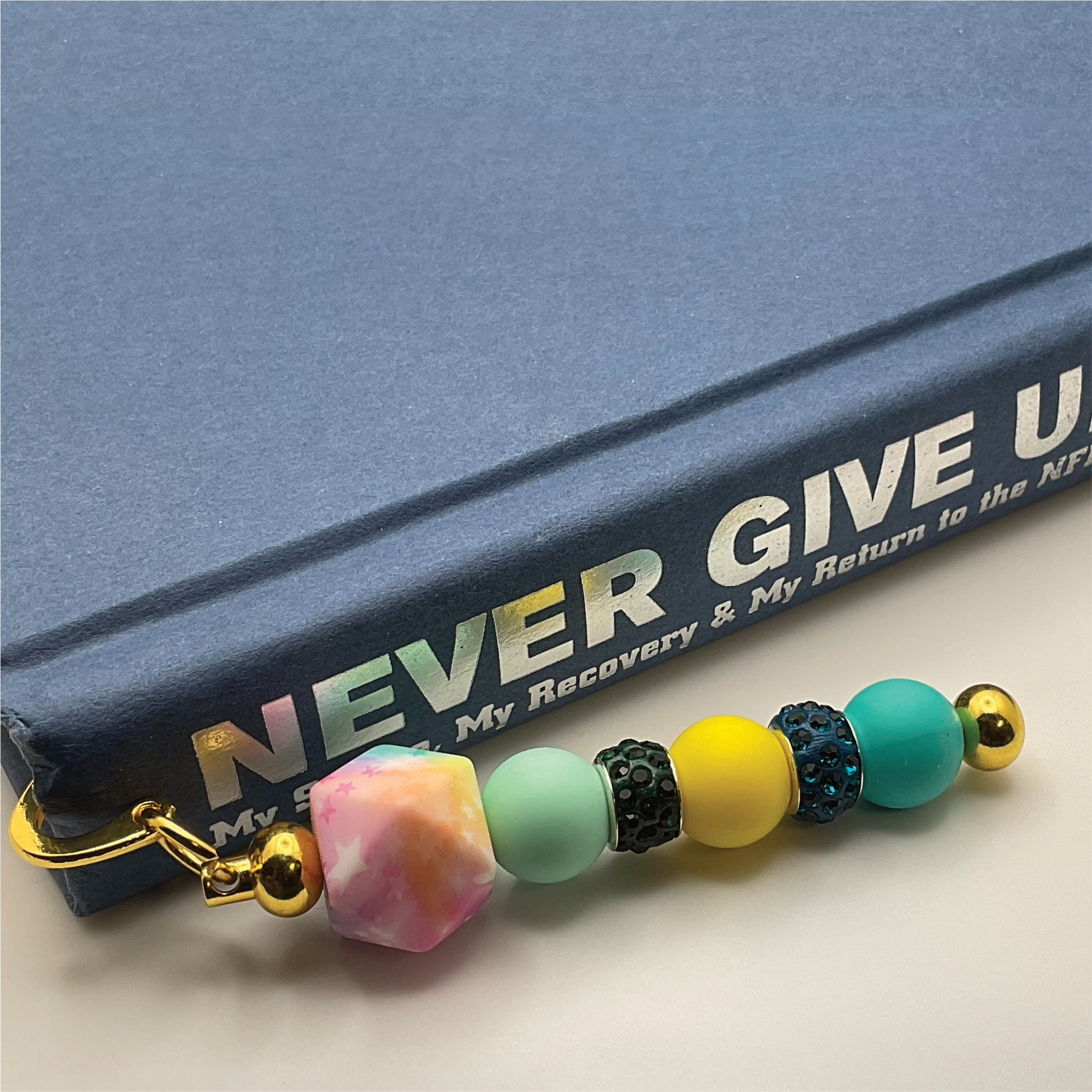 Teal Yellow Star Bookmark