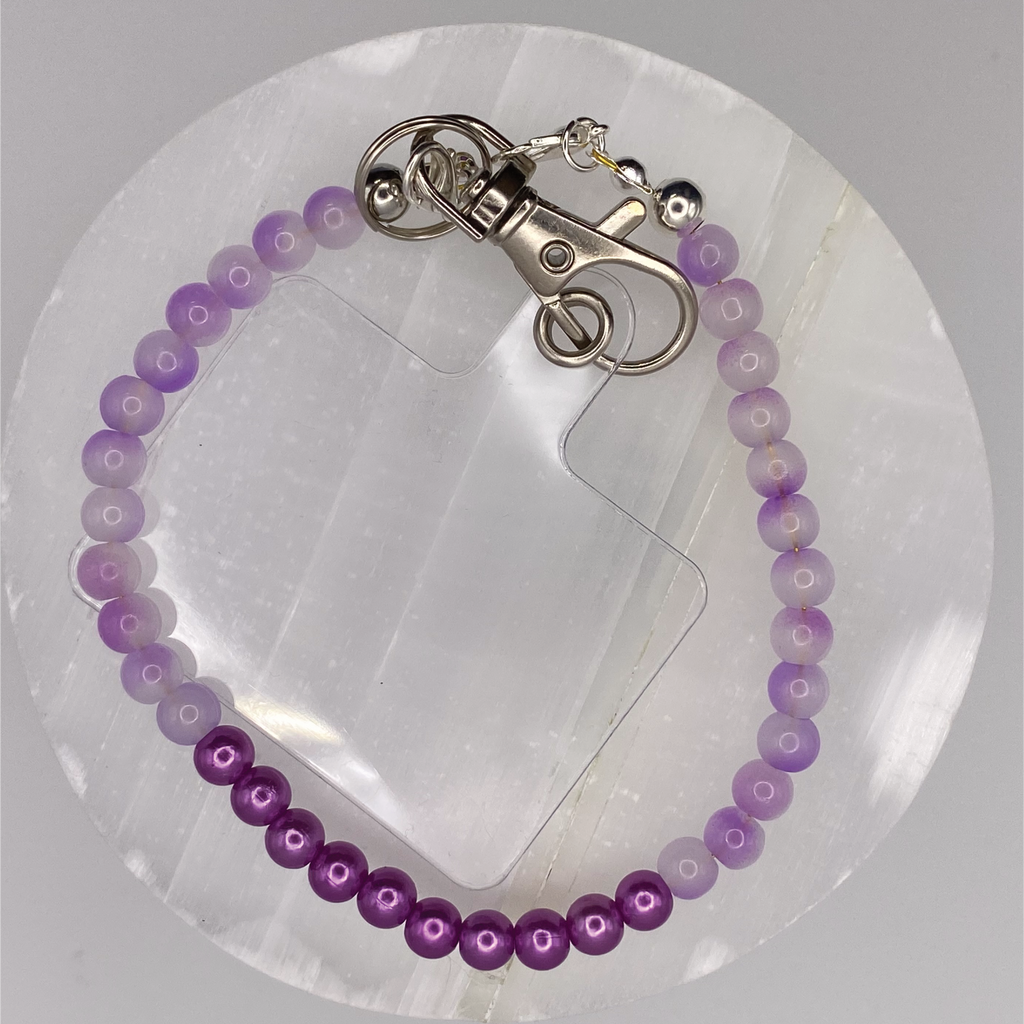 Multi-Purple Glass Phone Strap